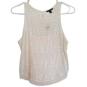 1421 * American Eagle Beaded Sheer Tank Ivory Blush Set Size S